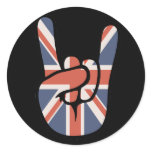 Brit Rock Hand Round Stickers