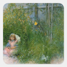 Brita in the Flower Bed c1897 Stickers