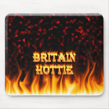 Britain Hottie fire and flames Red marble. Mousemat