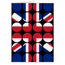 Britain Stylish Girly Chic Polka Dot British Flag Card