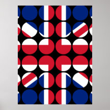Britain Stylish Girly Chic Polka Dot British Flag Poster