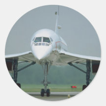 British Airways Concorde, on taxi way Round Sticker