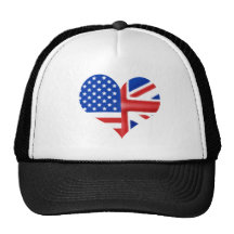 British American Heart Trucker Hats