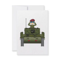 British Army Soldier in Tank RSVP Card Personalized Announcement