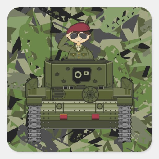 British Army Soldier in Tank Sticker