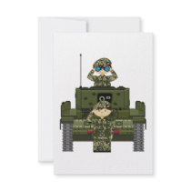 British Army Soldiers and Tank RSVP Card Personalized Invites