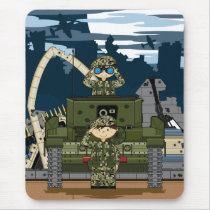 British Army Soldiers and Tank Scene Mousepad
