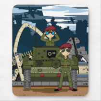British Army Soldiers and Tank Scene Mouusepad Mousepad