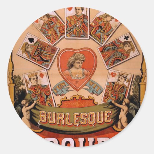 British Blonde Burlesque, 'Troupe' Retro Theatre Round Stickers