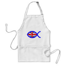 British Christian Fish Symbol Flag Aprons
