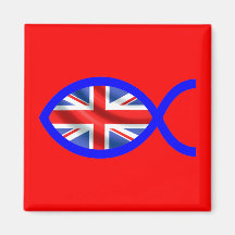 British Christian Fish Symbol Flag Fridge Magnet