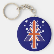 British Christmas Tree Keychain