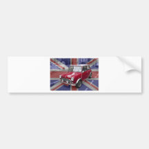 British Classic Mini car Bumper Stickers