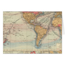British Empire, routes, currents Greeting Card