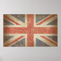 British Flag Distressed Poster