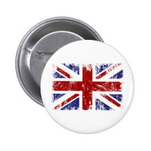 British Flag Punk Grunge Pinback Buttons