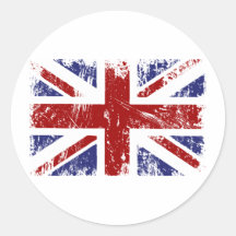 British Flag Punk Grunge Round Sticker