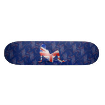 British Girl Silhouette Flag Skateboard Deck