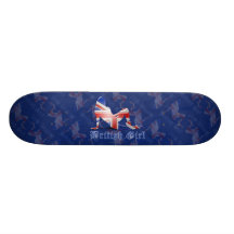 British Girl Silhouette Flag Skateboards