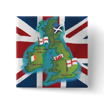British Isles Pinback Buttons