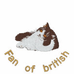 british longhair chocolat et blanc embroidered shirts