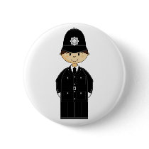 British Policeman Badge Button