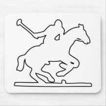 British Polo Sport Horse Player Silhouette Ponies Mouse Mats