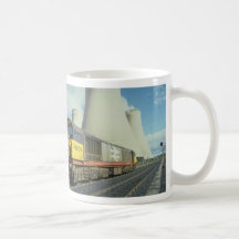 British Rail coal train at power station, U.K. Mugs