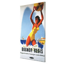 British Railways Girl and Beachball Poster Gallery Wrap Canvas