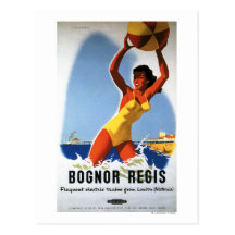 British Railways Girl and Beachball Poster Post Card