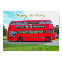 BRITISH RED BUS GREETING CARDS