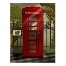 British Red Telephone Box Postcard