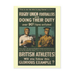 British rugby, football players call for duty postcards
