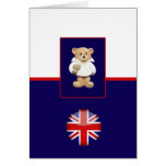 British Rugby Teddy Bear Greeting Card