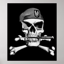 British SAS Skull Posters