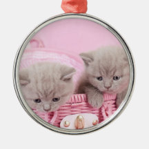 British shorthair kittens christmas ornaments