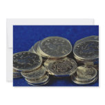 British silver coins personalized invitation
