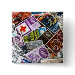 British Vintage Stamps Button Badge