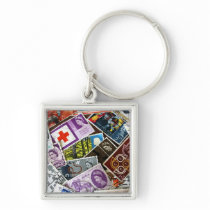 British Vintage Stamps Keychain/Keyring