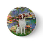 Brittany Spaniel 3 - Lilies 2 Pinback Buttons