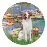Brittany Spaniel 3 - Lilies 2 Round Stickers