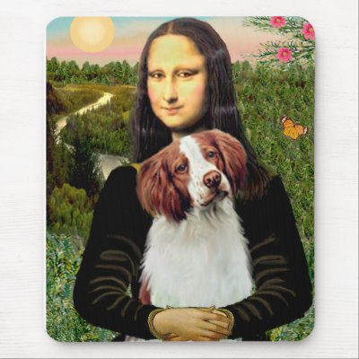 Brittany Spaniel 3 - Mona Lisa Mouse Mats by masterpiecedogs