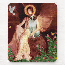 Brittany Spaniel 3 - Seated Angel Mouse Mat