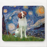 Brittany Spaniel 3 - Starry Night mousepads