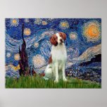 Brittany Spaniel 3 - Starry Night posters