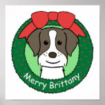 Brittany Spaniel Christmas posters