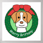 Brittany Spaniel Christmas posters