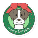 Brittany Spaniel Christmas stickers