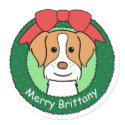 Brittany Spaniel Christmas stickers