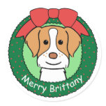 Brittany Spaniel Christmas stickers